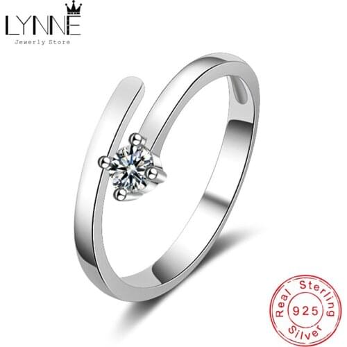 Fashion Hot Sale 925 Sterling Silver Adjustable Sexy Rings Cubic Zirconia Mini Simple Design Finger Ring For Women Jewelry Gift