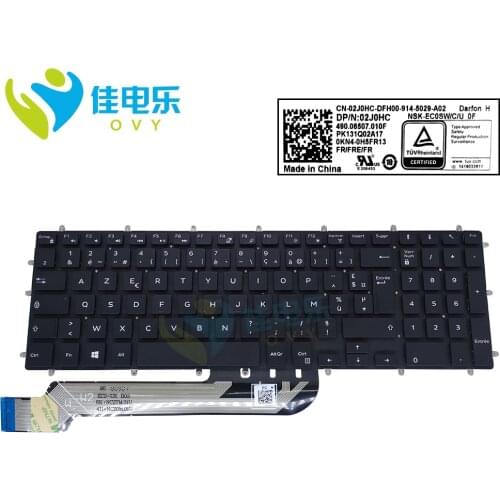 02J0HC french azerty keyboard for Dell Inspiron 7566 7577 7587 7567 7580 7778 5570 5575 2J0HC Notebook keyboard Francais keycap