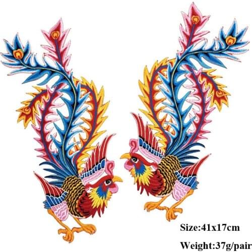 10 pairs Phienix parches ropa Patches Embroidered Patch For Clothes Cheongsam Dress Jeans Jacket Patchwork Appliques Motif Badge
