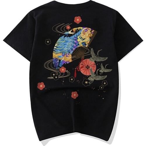 2020 New Arrival Short O-neck Cotton Casual Knitted T Shirt Brand Clothing Tshirt Homme Summer Big Loose Embroidery T-shirts