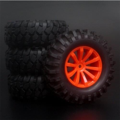 4x 1.9Inch 96mm Rubber Tires Plating Wheel Rims For D90 D110 SCX10 CC01 RC Rock Crawler Truck Climbing Off-Road Car