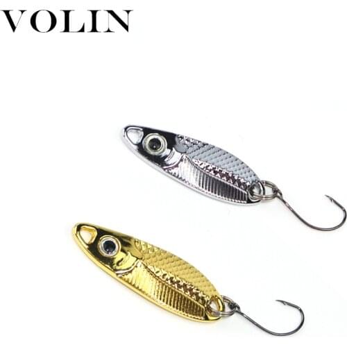 VOLIN 5pcs NEW 1.5g 2.5g 3.5g Fishing Spoon Trout Spoon Lure Fishing Spinner Bait with Single Hook Freshwater