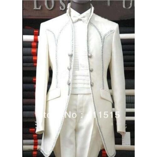 Free shipping/Groomsmen Men Wedding Suits Best man dress/Custom Made White Groom wear Tuxedos/custom party suits
