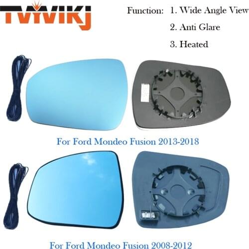 TVYVIKJ Side Rearview Mirror Blue Glass Lens For Ford Mondeo Fusion 2008-2018 Wide Angle View anti glare door mirror wing