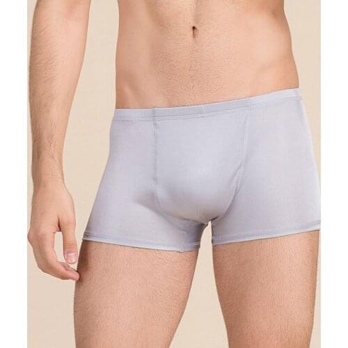 Fork low waist solid pants sexy shorts Mens underwear head U convex pocket ultra-thin transparent ice silk mens briefs