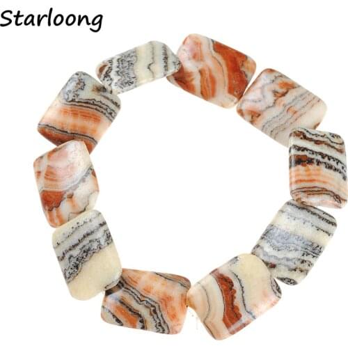 Rectangle Natural Rough Geode Red Agates Gem Stone Stripe Slice Slab Loose Strand Spacer Beads Chips For Jewelry Making Necklace