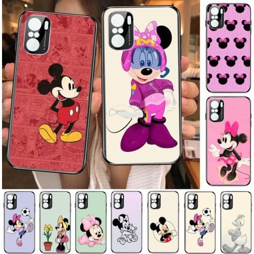 Cute Mickey Mouse Minnie Phone Case For xiaomi redmi POCO F1 F2 F3 X3 Pro M3 9C 10T Lite NFC Anime Black Cover Silicone Back Pr