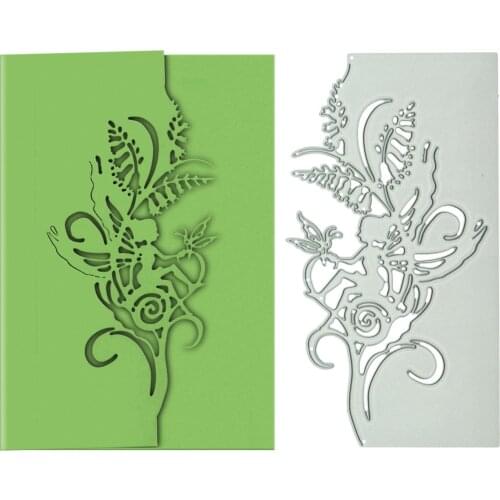 Envelope Cover Metal Cutting Dies For Scrapbooking Fairy Flower Butterfly Pattern Cutter Mold DIY Clipart Invitation Card Edge