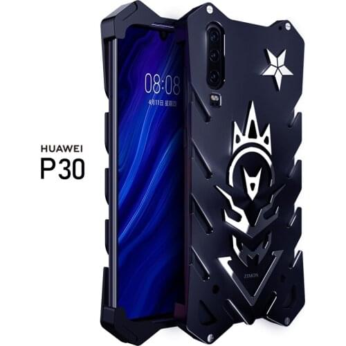 Original Zimon Punk Aluminum Bumper Metal Shockproof Armor Defender Case Cover Shell Mobilephone Case For Huawei P30 P20 Pro