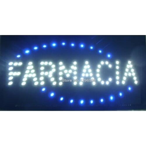 CHENXI Led farmacia store sign direct selling 10x19 Inch semi-outdoor ultra bright LED neon open display