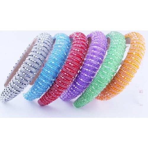 Colored Glass Beads Hairband Knotted Headband Adult Hair Accessories