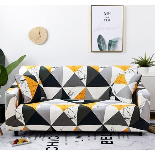 Elastic Sofa Cover Stretch Slipcover Sectional Home Decor for Living Room Geometric Couch Cover Corner Armchair Cover