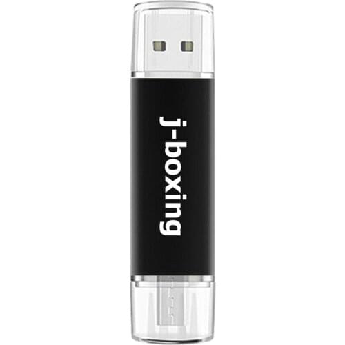 J-boxing OTG USB Flash Drive 16GB Pendrives Dual Port Micro USB 2.0 Memory Stick Black for Android Smart Phone PC Macbook Tablet