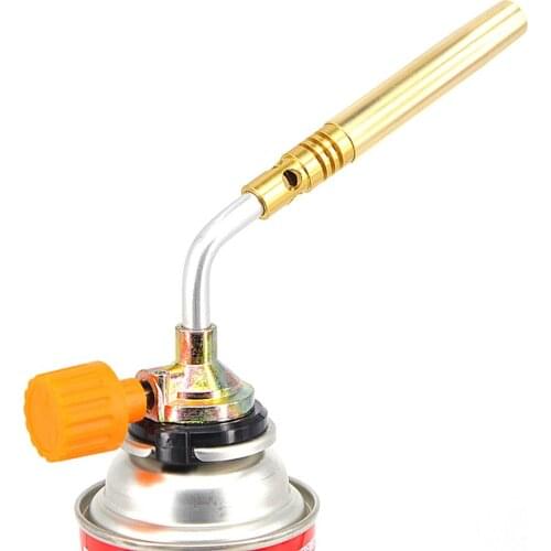 Outdoor Butane Flame Gas Welding Torch Jet Flamethrower Burner Head Camping Hiking BBQ Tool Picnic Heating Grill Baking Tools