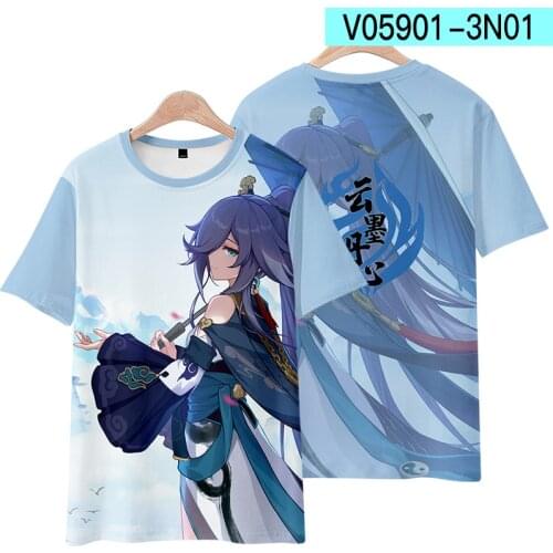 Honkai Impact 3 T Shirt Kiana Kaslana Raiden Mei Bronya Zaych Herrscher of Thunder Cosplay Costume Tshirts