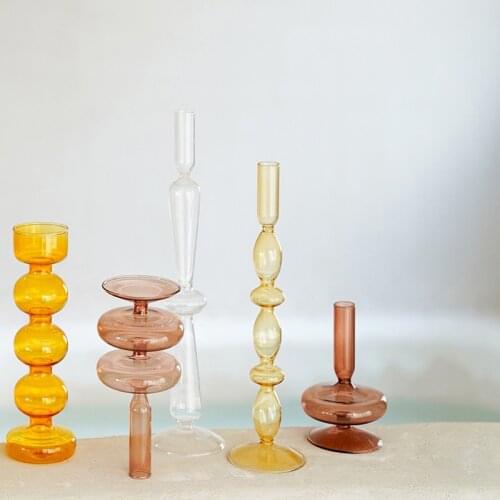 Candelabra Candlestick Holder Elegant Glass Table Top Decoration Home Decor Showpiece Candle Holder for Wedding Dining Kitchen