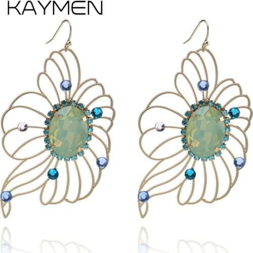 KAYMEN JEWELRY New Arrival Butterfly Design Gold Finsh Hook Drop Dangle Earrings For Women Golden Plated Statement Earrings