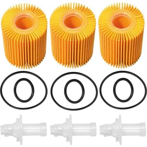 04152-YZZA1 Oil Filter Kit for Toyota Avalon Camry RAV4 Sienna for Lexus ES300H ES350 IS200T RX350 RX450H (Pack of 3)