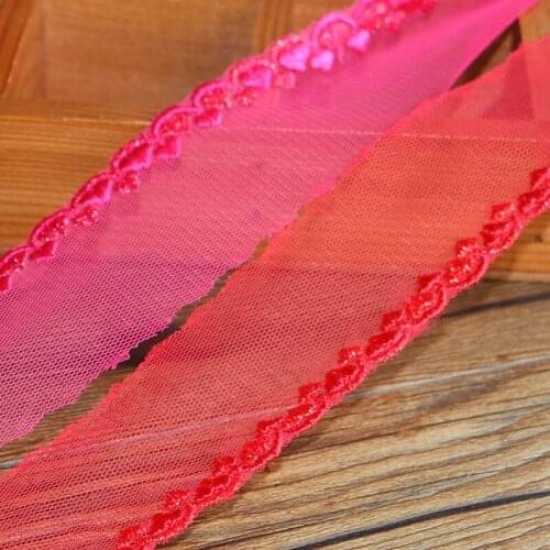 3yards 4.5cm Width Red High Quality Clothing Material DIY Craft Wedding Embroidery Lace Trim