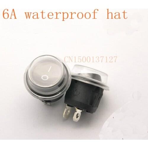 10pcs 2PIN ON/OFF Round Rocker Switch 6A Soft cover push button best quality