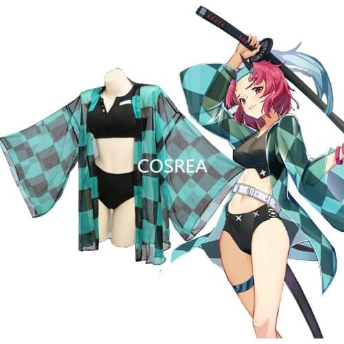 Kamado Tanjirou Swimsuit Anime Demon Slayer Cosplay Costumes Kimetsu No Yaiba Sexy Bikini Swimsuit Beach Swimwear Summer Holiday