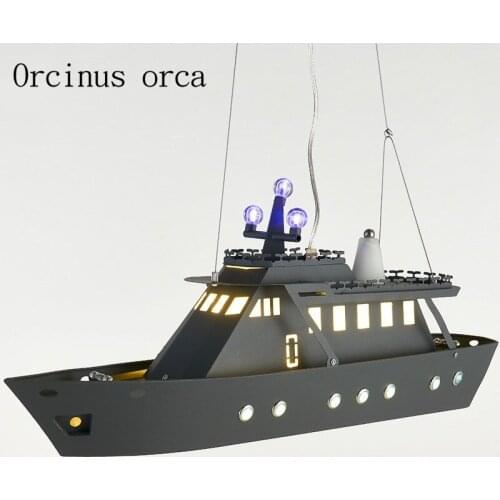 Cartoon creation galactic warship chandelier childrens room boy bedroom modern minimalist boat LED chandelier free shipping