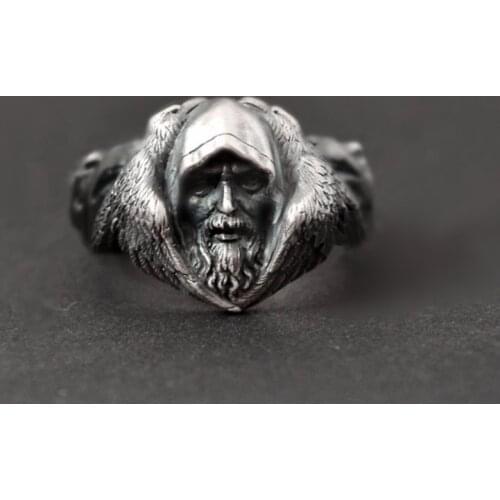 Mens Viking Odin Raven Stainless Steel Ring Norse Mythology Amulet Rings Scandinavian Talisman Jewelry
