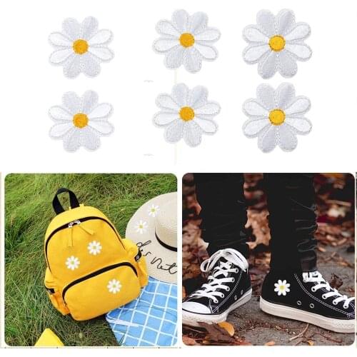 DIY Small Sun Flower Daisy Embroidery Patches for Clothing Iron on Clothes Sticker Stripe Iron-on Applique Hole Repair