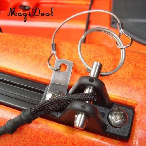 MagiDeal Nylon Kayak Canoe Dinghy Marine Boat Deck Hinge Mount with Stainless Steel Split Ring, Quick Release Pin, Lanyard