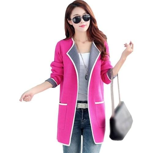 2021 New Elegant Spring Women Knitted Sweater Plus Size Loose Cardigan Tops Long sleeve Fashion Female Autumn Slim Sweater OK767