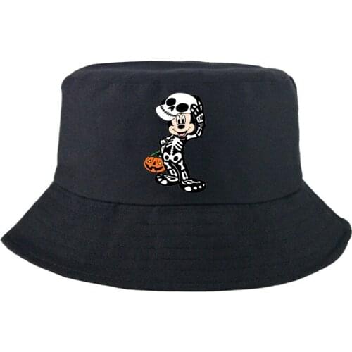 Disney Bucket Hat Mickey Mouse New Outdoor Fashion Cartoon Bob Hat Solid Double-sided Fedoras Unisex Casual Panama Cap Sunscreen