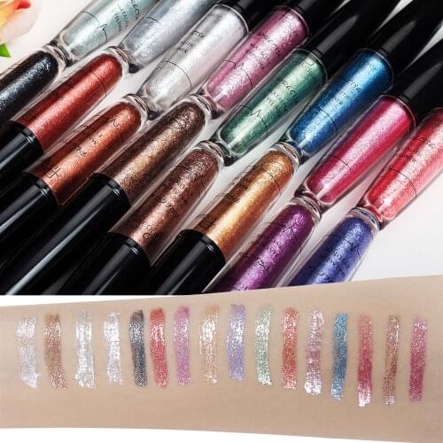 Eyes Makeup Glitter Eyeliner Liquid Make up Cosmetics Shine Color Eye Liner Pen Highlight Metal Waterproof Eyeliners Pencil