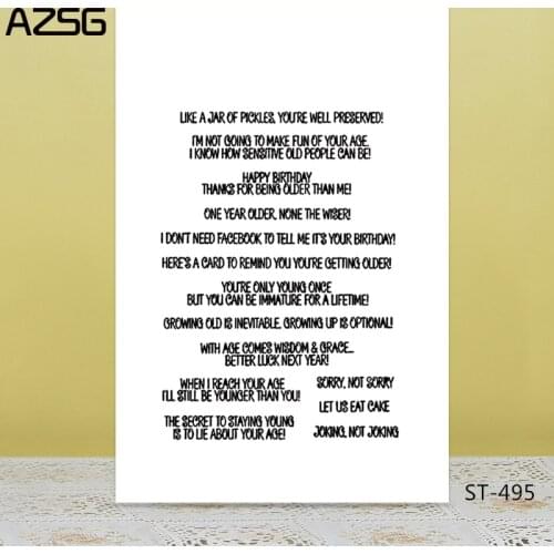 AZSG Happy Birthday Word Clear Stamps/Seals For DIY Scrapbooking/Card Making/Album Decorative Silicone Stamp Crafts