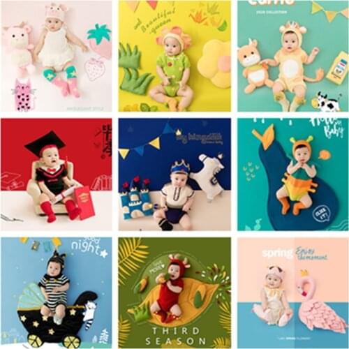 Dvotinst Newborn Photography Props Cute Outfits Hat Dolls Cartoon Theme Fotografia Accessories Korean Studio Shoot Photo Props