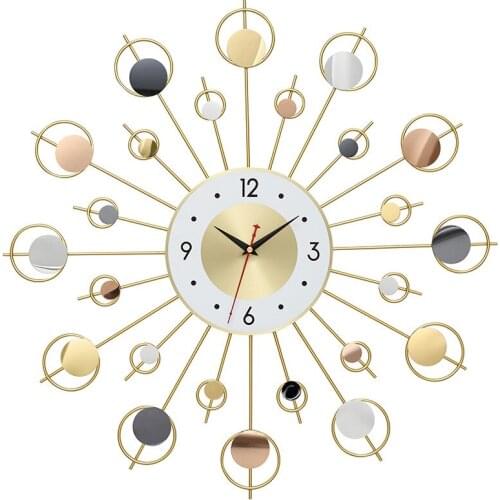 Luxury Gold Wall Clock Large Living Room Mute Simple Quartz Clock Wall Clock Bedroom Novelty Zegar Scienny Modern Decor EB5WC