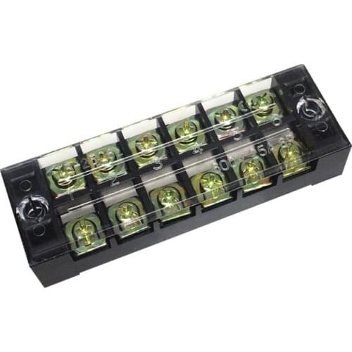 TB2506 600V 25A Double Dual Row 6 Positions Barrier Strip Terminal Block Wire Cable Connector TB-2506