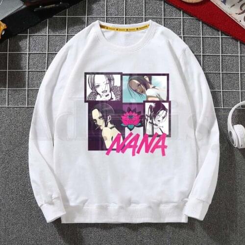 Nana Anime Manga Nana Osaki And Ren Honjo Harajuku Hoodies Sweatshirt Print Trend Mens Clothes Hip-Hop Male Crewneck Hoodies Men