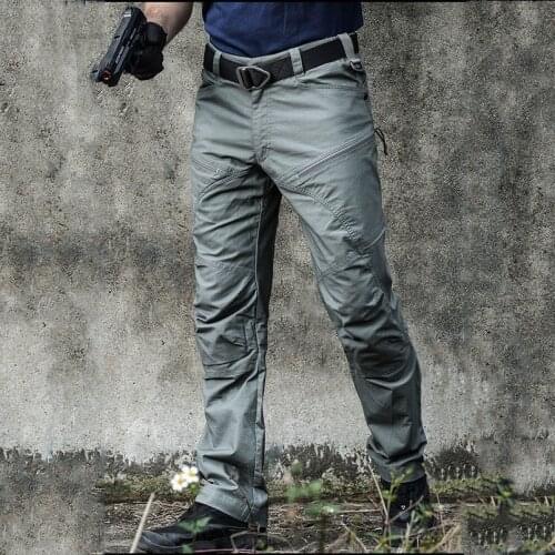 Outdoor Waterproof Military Tactical Waterproof Hiking Pants Man Army Combat Rip-Stop Pants Large Multi Pocket Sports Trousers