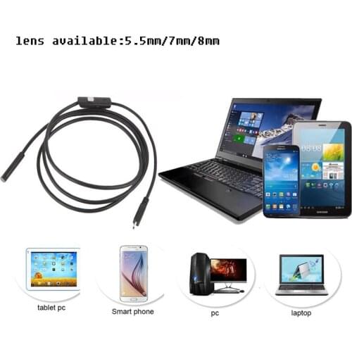 5.5MM lens usb 720P endoscope 1/1.5/2/3.5/5/10soft hard cable waterproof endoscope borescope 6led mini android inspection camera