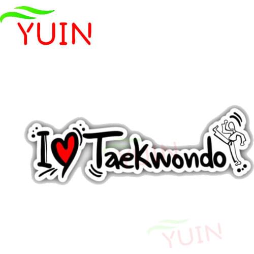 Car Sticker Funny Words I Love Taekwondo Slogan Decals Accessories Fashion Bumper Window Cars-styling Waterproof Decal 15*5cm
