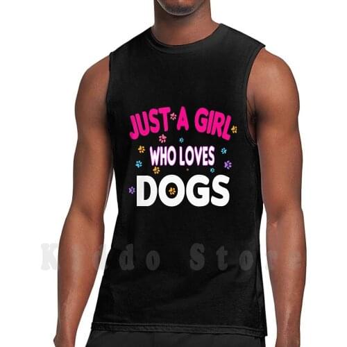 Just A Girl Who Loves Dogs Funny Gift For Animal And Dog Lovers Tank Tops Vest 100% Cotton Dogs Golden Retriever