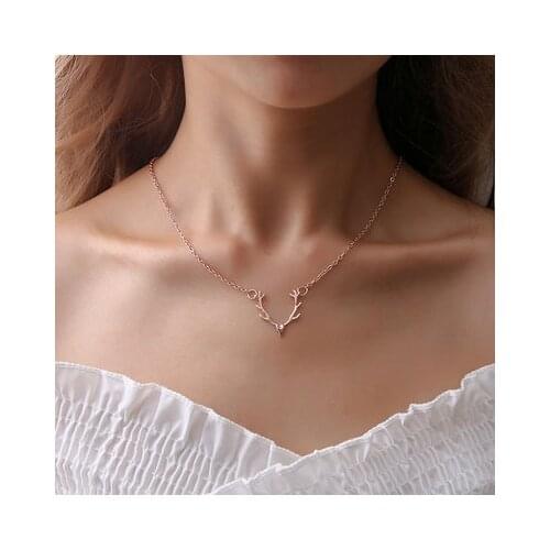 Fashion Female Animal Chain Gold Color Deer Pendant Link Chain Necklace Jewelry For Women Party Gift Wholesale