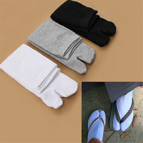 1 Pair Solid Color Ankle Socks Footful Unisex Japanese Kimono Flip Flop Sandal Split Toe Tabi Ninja Socks Clog Cotton Tabi