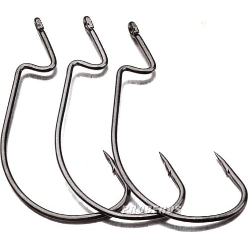 10pcs/LOT Fishing hook crankhook for Soft Worm Bait Crankbait Wide belly crank hooks Steel Wide Crank Offset Barbed Carp