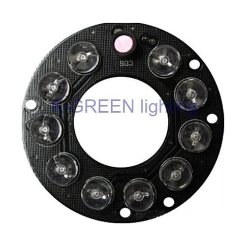 10X 10LEDs F8 850nm 12V input IR infrared LED plate board for camera free shipping