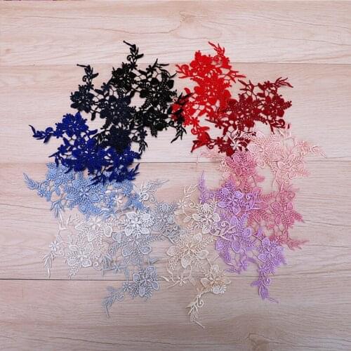 200Pieces Lace Applique Embroidery Designs Sew on Red White Lace Appliques Bridal Dress Decoration Free Shipping