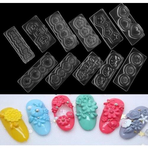3D Acrylic Mold For Nail Art Decorations DIY Design Silicone Nail Art Templates Pattern Manicure Beauty Nails Art Girl
