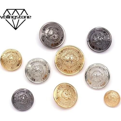 5Pcs Metal Button Alloy Gold Buttons Round Decorative Buttons For Clothing Sewing Crafts DIY Blazer Sweaters Garment Accessories