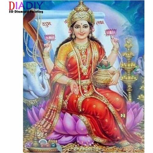 5D DIY Cross Stitch 5d Diamond Painting India Ganesha Diamond Embroidery Buddha religions Full Drill Rhinestone Home Decoration