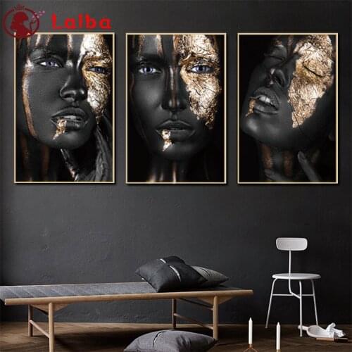Diamond painting African black golden woman diamond embroidery full square/round drill puzzles gifts for the new year 20213pcs